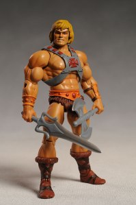 An action figure of He-Man from the relaunch of the Masters of the Universe series.  Image from Captain Toy - click image for source and accompanying review.